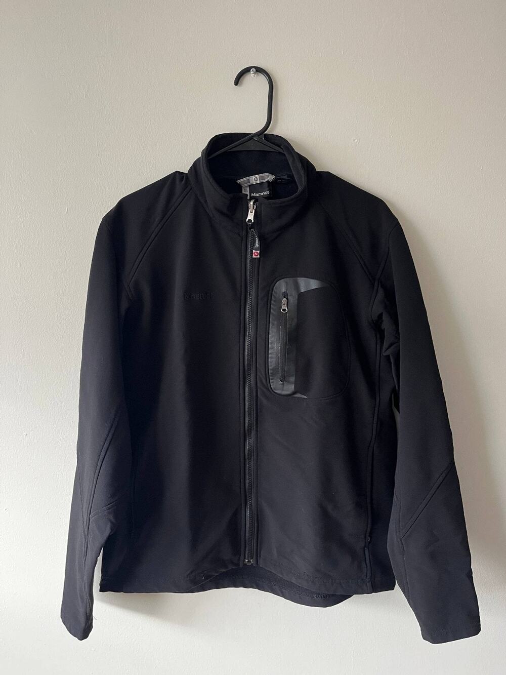 Marmot Men’s Black Fleece-Lined Full-Zip Jacket Waterproof Coat Size M